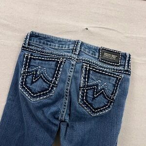 Miss Me Sunny Boot Starlight Jeans JP01015 Blue Thick Stitch Bootcut Womens 30